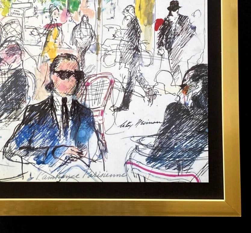 LEROY NEIMAN + SKETCHBOOK DRAWING PARIS + CIRCA 1970'S + SIGNED PRINT FRAMED - 3