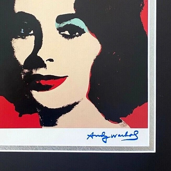 ANDY WARHOL GORGEOUS 1984 SIGNED LIZ TAYLOR PRINT MATTED AND FRAMED $ - 2