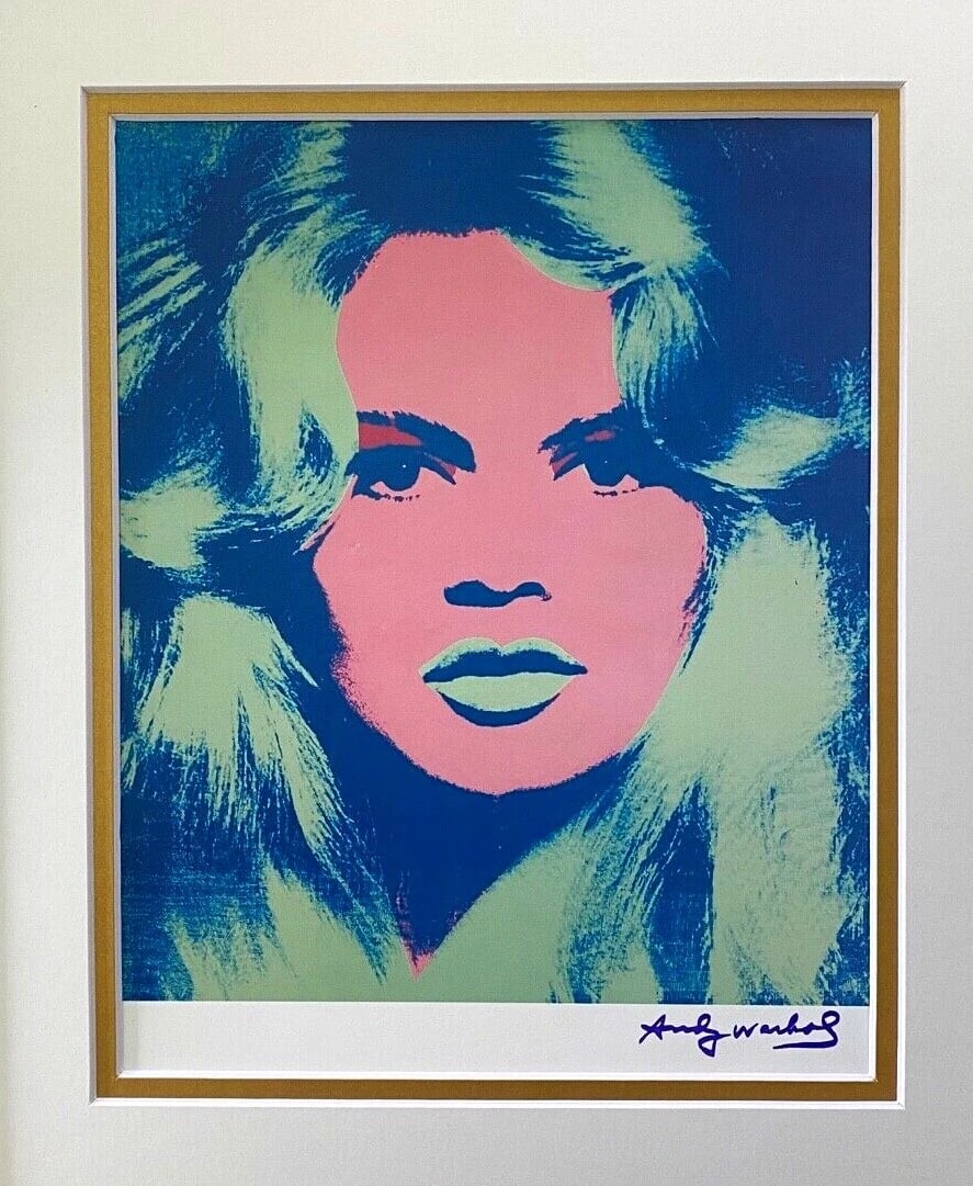 ANDY WARHOL 1984 SIGNED AWESOME BRIGITTE BARDOT PRINT DOUBLE MATTED AND FRAMED - 2