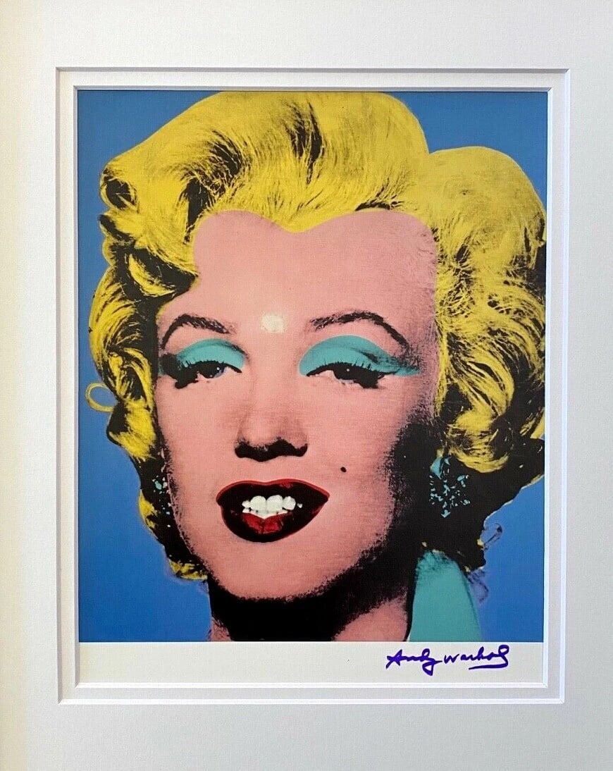 ANDY WARHOL GORGEOUS 1984 SIGNED MARILYN MONROE PRINT FRAMED - 2