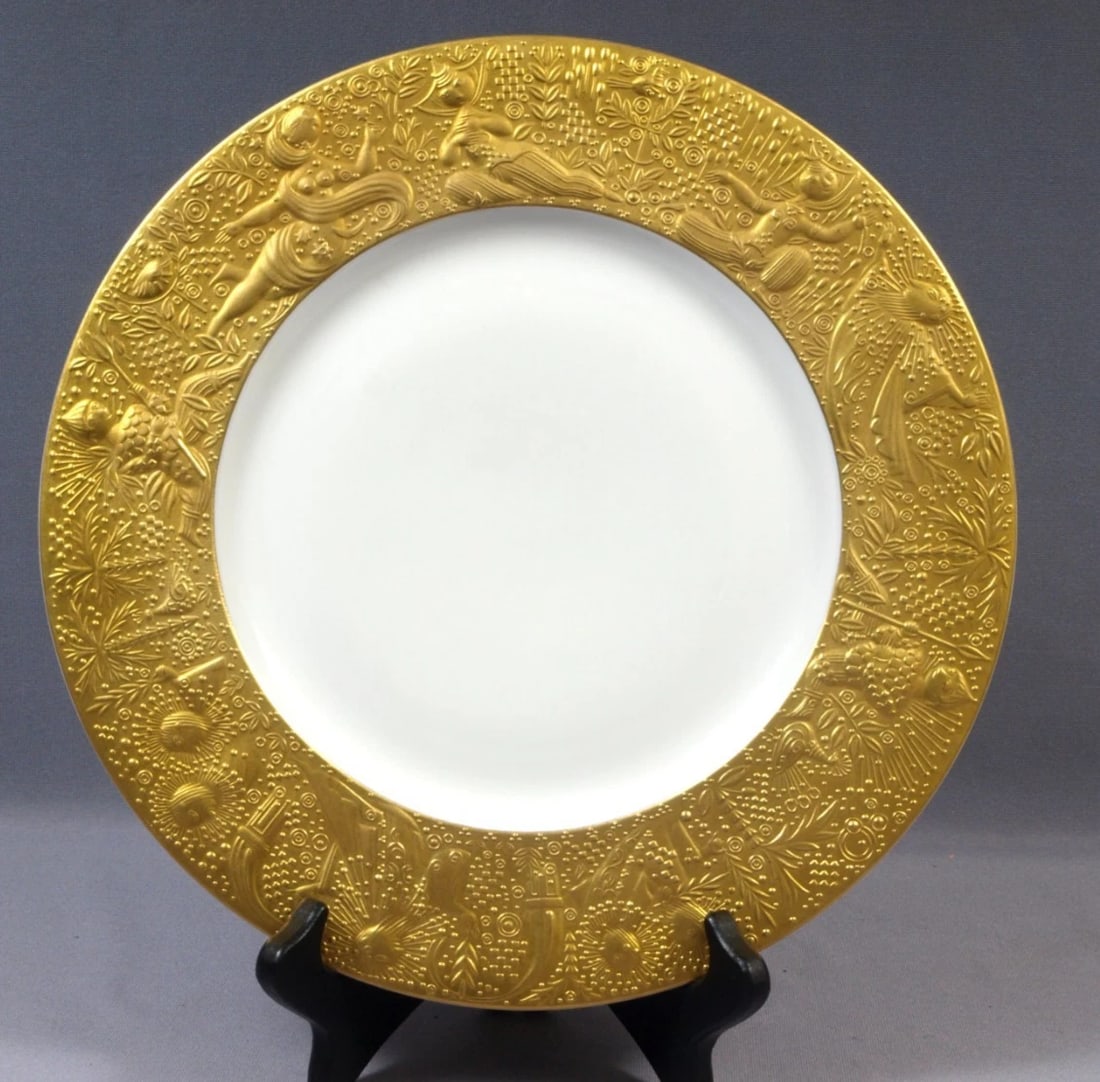ROSENTHAL Magic Flute Gold Sarastro Dinner Plate Germany 11.25" (1 of 7)
