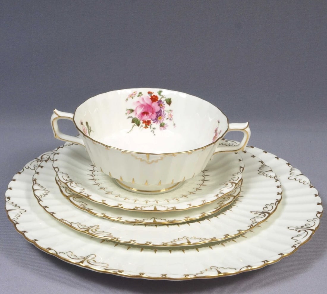 Royal Crown Derby ASHBY Posies Dinner Salad Bread Plate Soup Bowl (1 of 6)