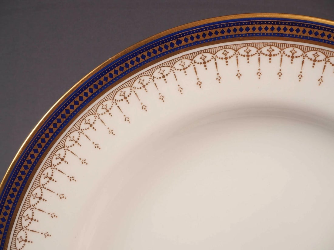 Copeland Spode DINNER Plate 1920s Cobalt Blue Gold R7469 England (1 of 4)