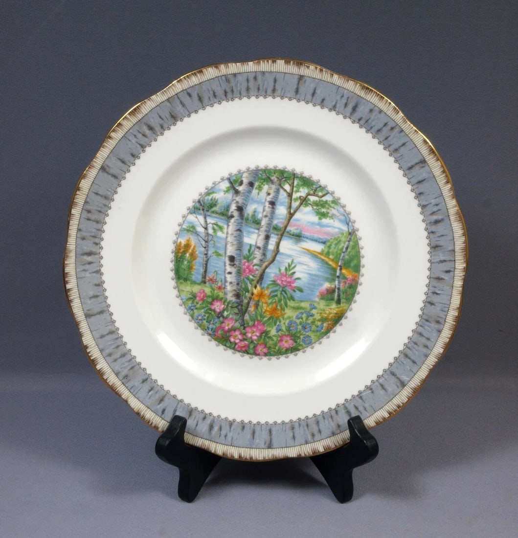 Royal Albert Silver Birch Dinner Plate Vintage England Nature (1 of 6)