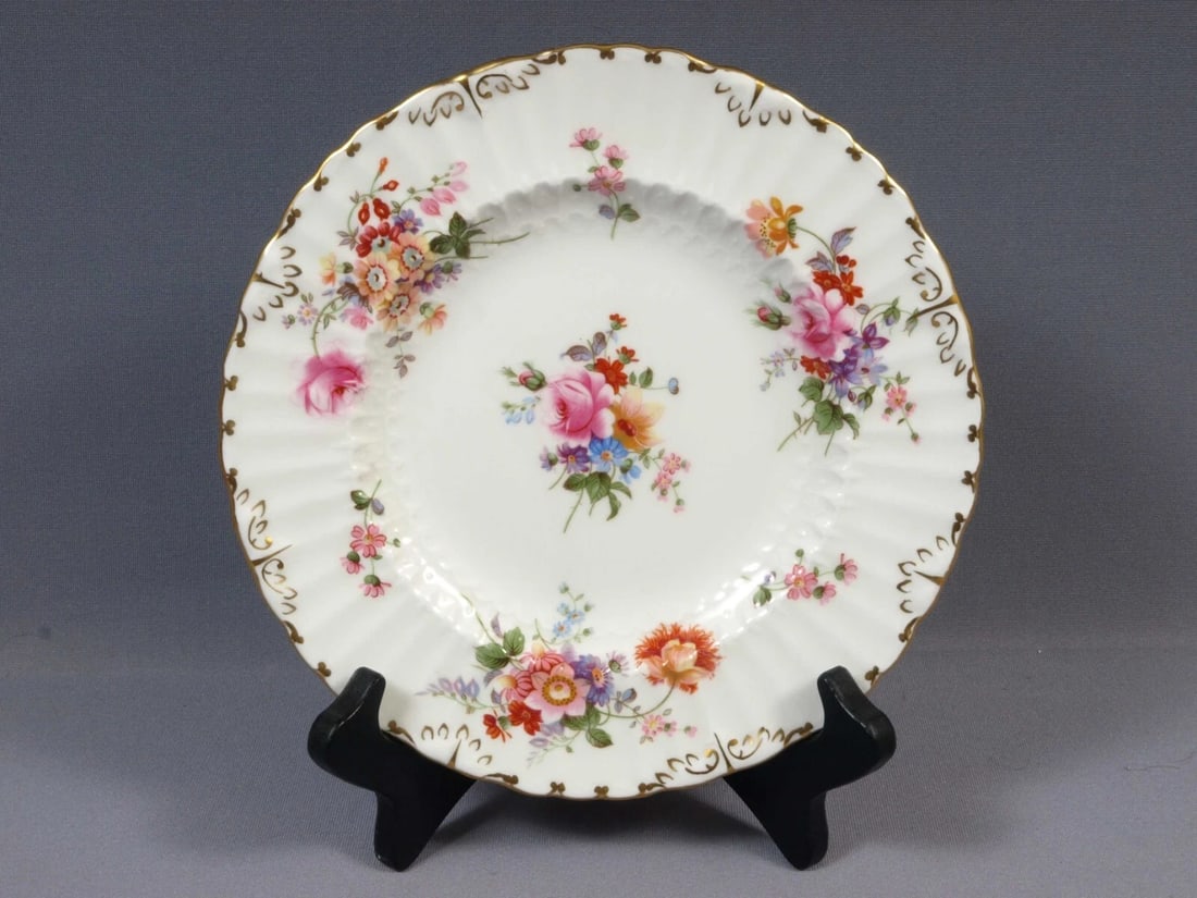 Royal Crown Derby Posies Luncheon Salad Plate England Burford Shape (1 of 4)
