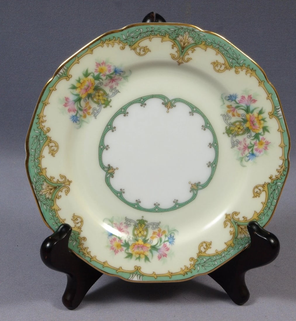 Vintage Noritake Eltovar Bread and Butter Desser Plate Green Perfect US Patented (1 of 4)