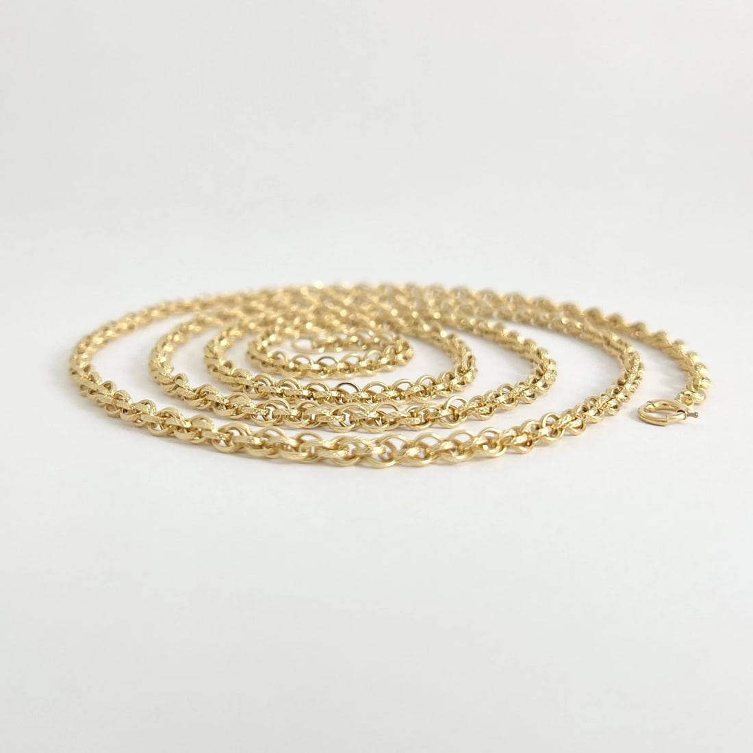 Long Twisted Rope Chain Necklace 14K Yellow Gold, 29.5 Inches, 3.2 mm, 18.55 Gr - 5