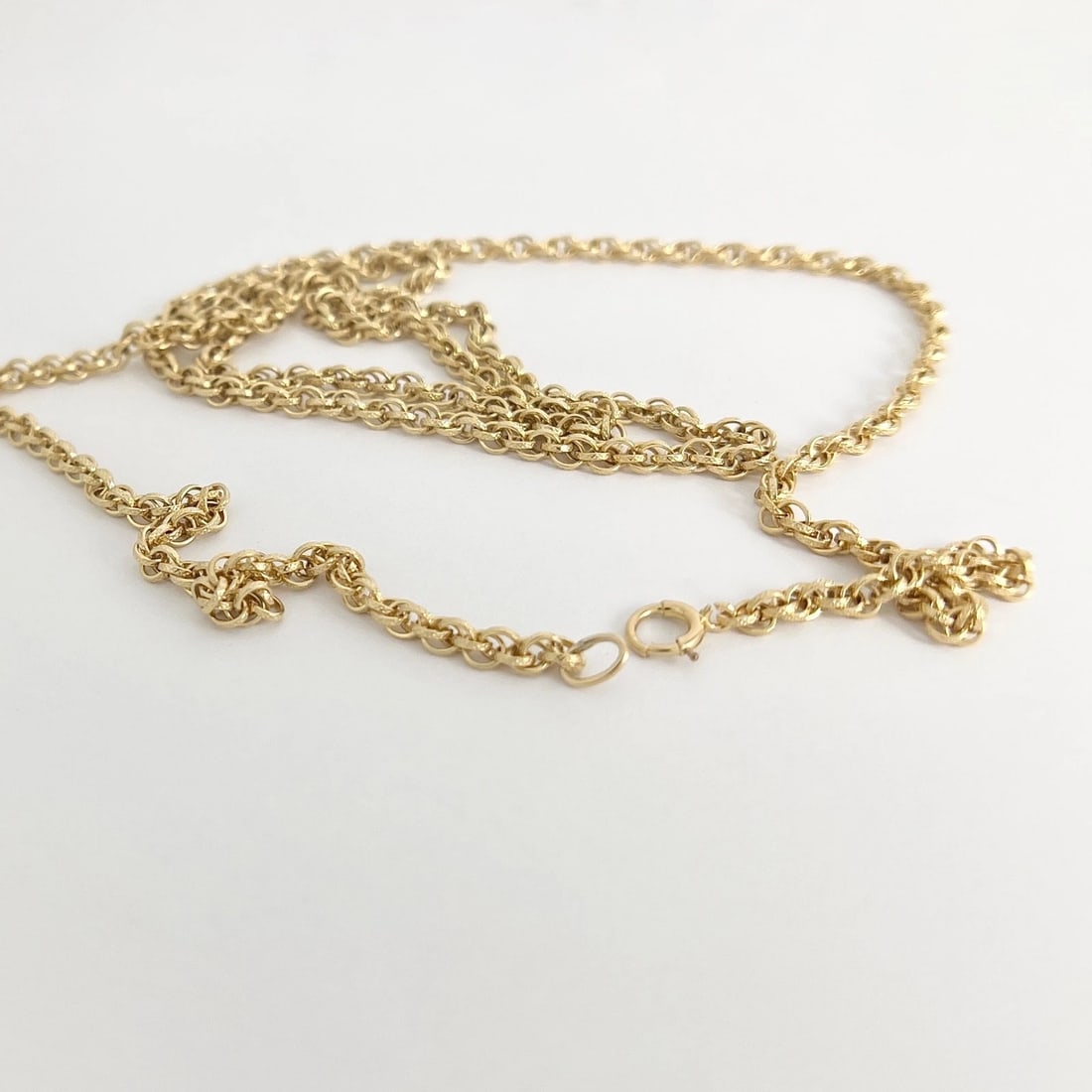 Long Twisted Rope Chain Necklace 14K Yellow Gold, 29.5 Inches, 3.2 mm, 18.55 Gr - 6