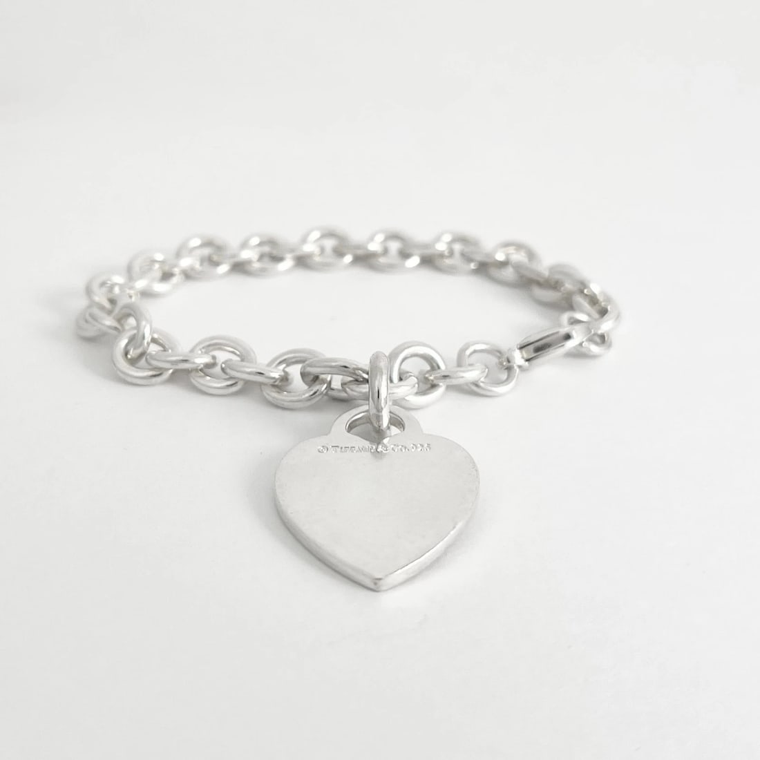 Tiffany & Co. Heart Charm Bracelet Sterling Silver, 7.5 Inches, 28.67 Grams - 8
