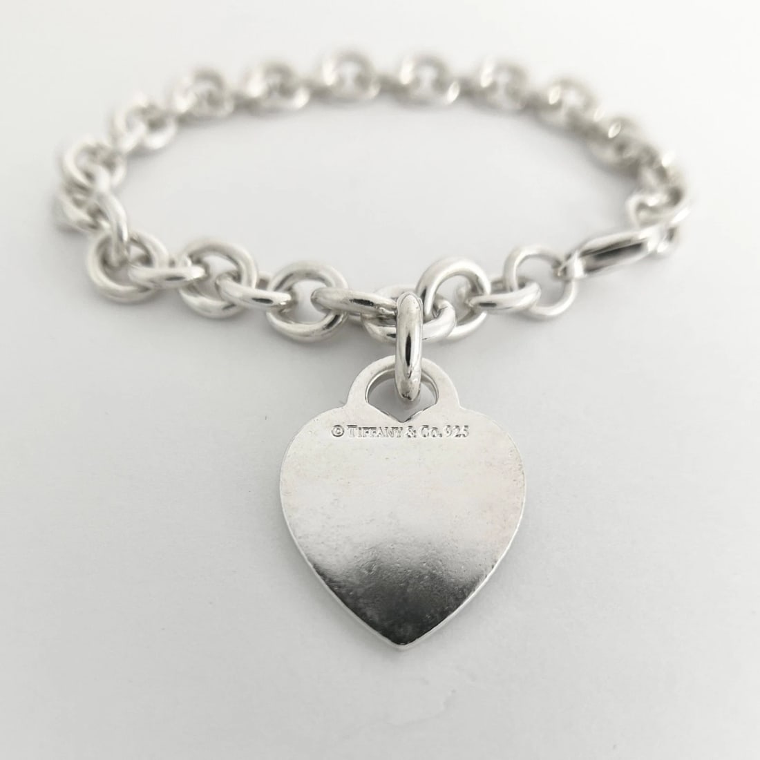 Tiffany & Co. Heart Charm Bracelet Sterling Silver, 7.5 Inches, 28.67 Grams - 9