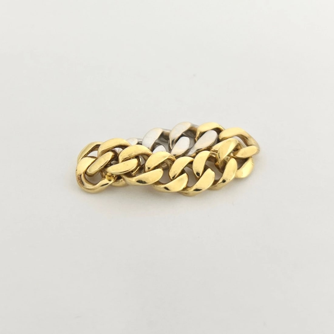 Diamond Cuban Curb Chain Link Statement Ring 18K Yellow Gold, 7.93 Grams - 6