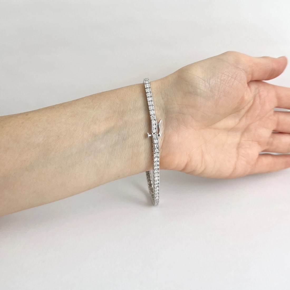 Channel-Set Diamond Tennis Bracelet 14K White Gold, 2.25 CTW, 12.71 Grams - 5