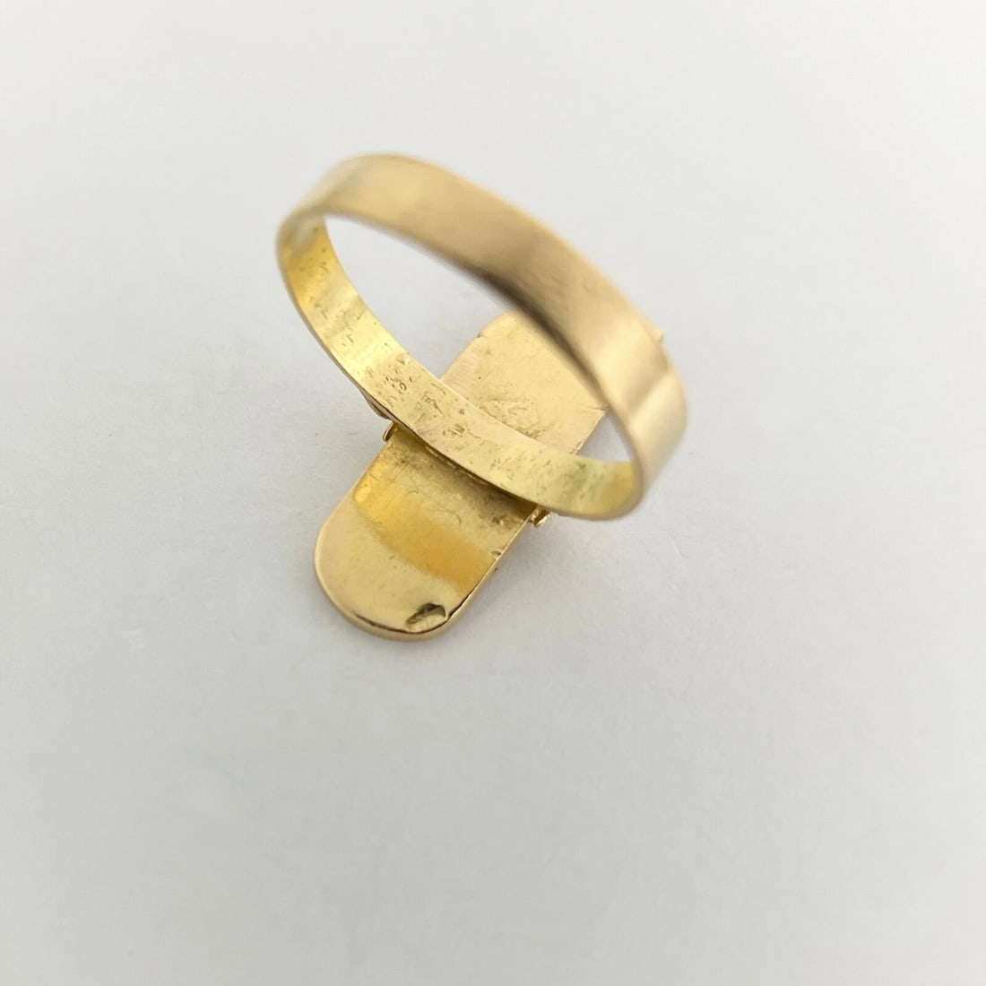 Estate Long Hieroglyphic Egyptian Bird Cartouche Ring 18K Yellow Gold, 5.51 Gram - 8