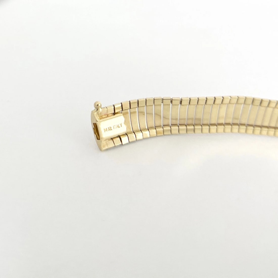Estate Italian Two-Tone Omega Bracelet 14K Yellow White Gold, 14.53 Grams - 7