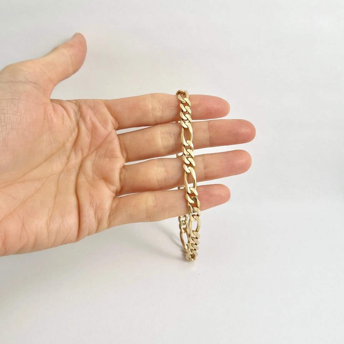 Men's Figaro Chain Bracelet 14K Yellow Gold, 8.25 Inches, 6 mm, 14.87 Grams - 5