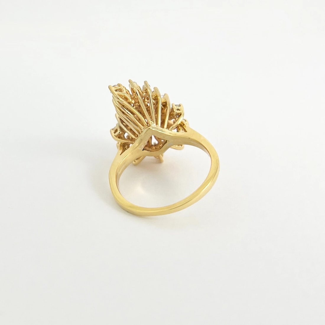Diamond Cluster Cocktail Statement Ring 14K Yellow Gold .61 CTW, 6.07 Grams - 8