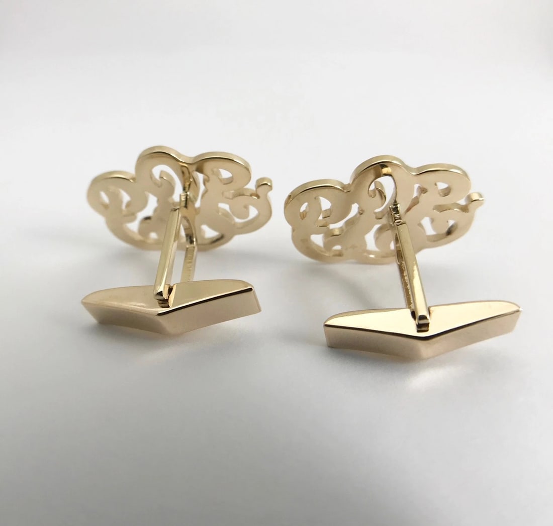 TGP FGP Monogram Initial 14K Yellow Gold Cufflinks, 19 mm, 11.93 Grams - 5