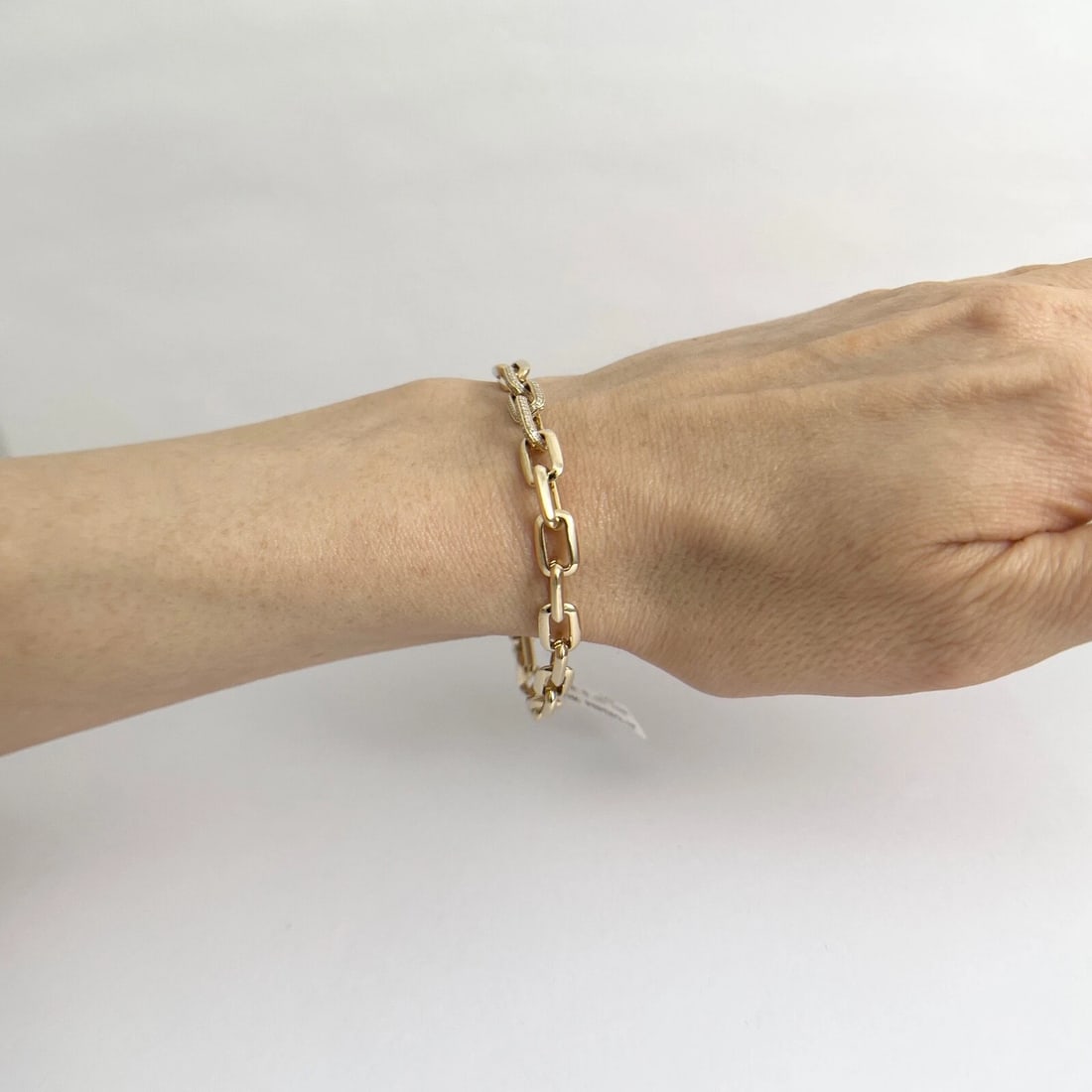 Pave Diamond Paperclip Chain Link Bracelet 14K Yellow Gold, .45 CTW - 4