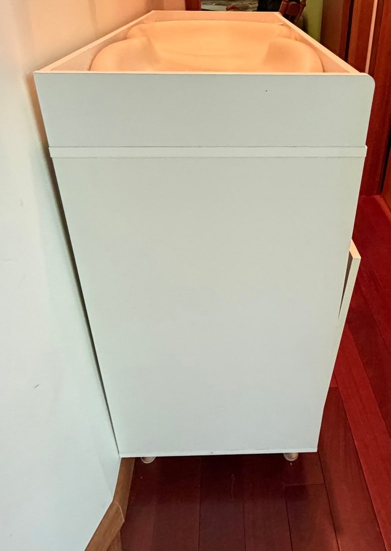 Modern White Changing Table with Storage - 5
