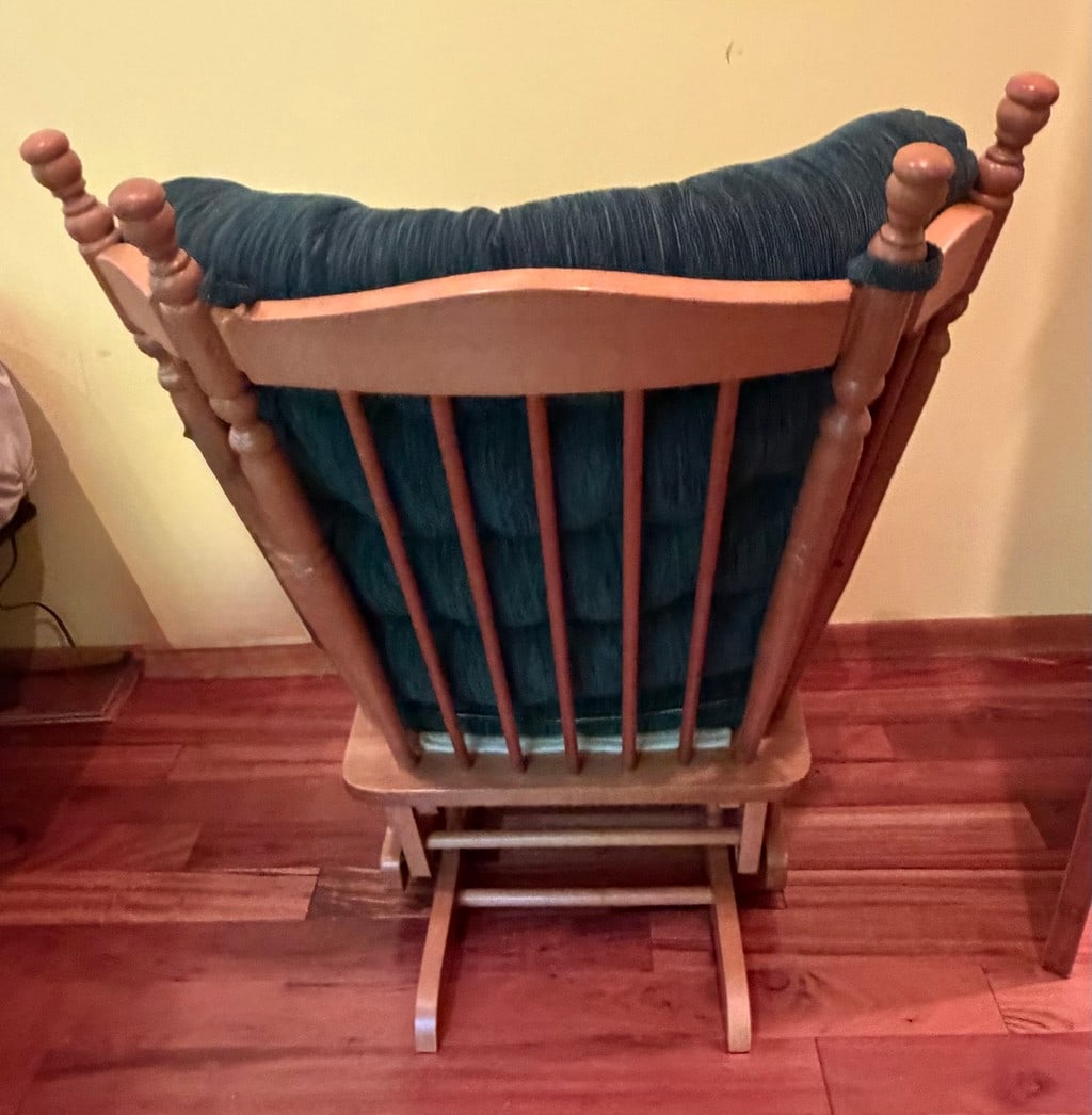 Maple and Green Upholstered Glider Rocking Chair - 2