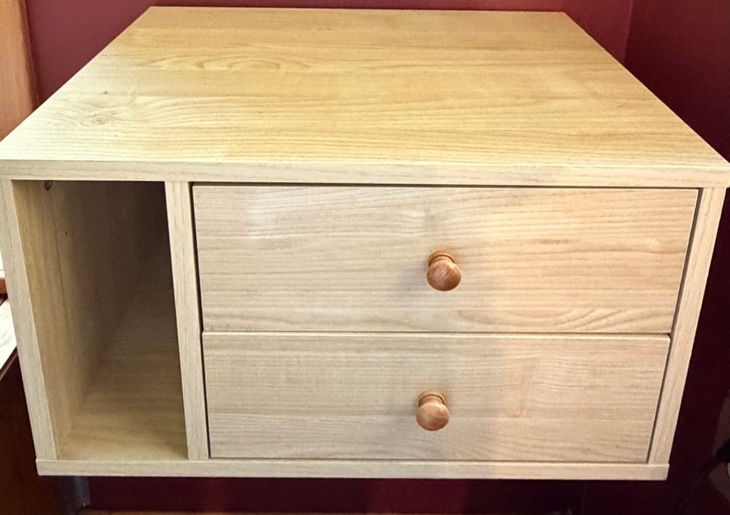 Contemporary Oak Wall-Mounted Nightstand or Shelf Unit - 4