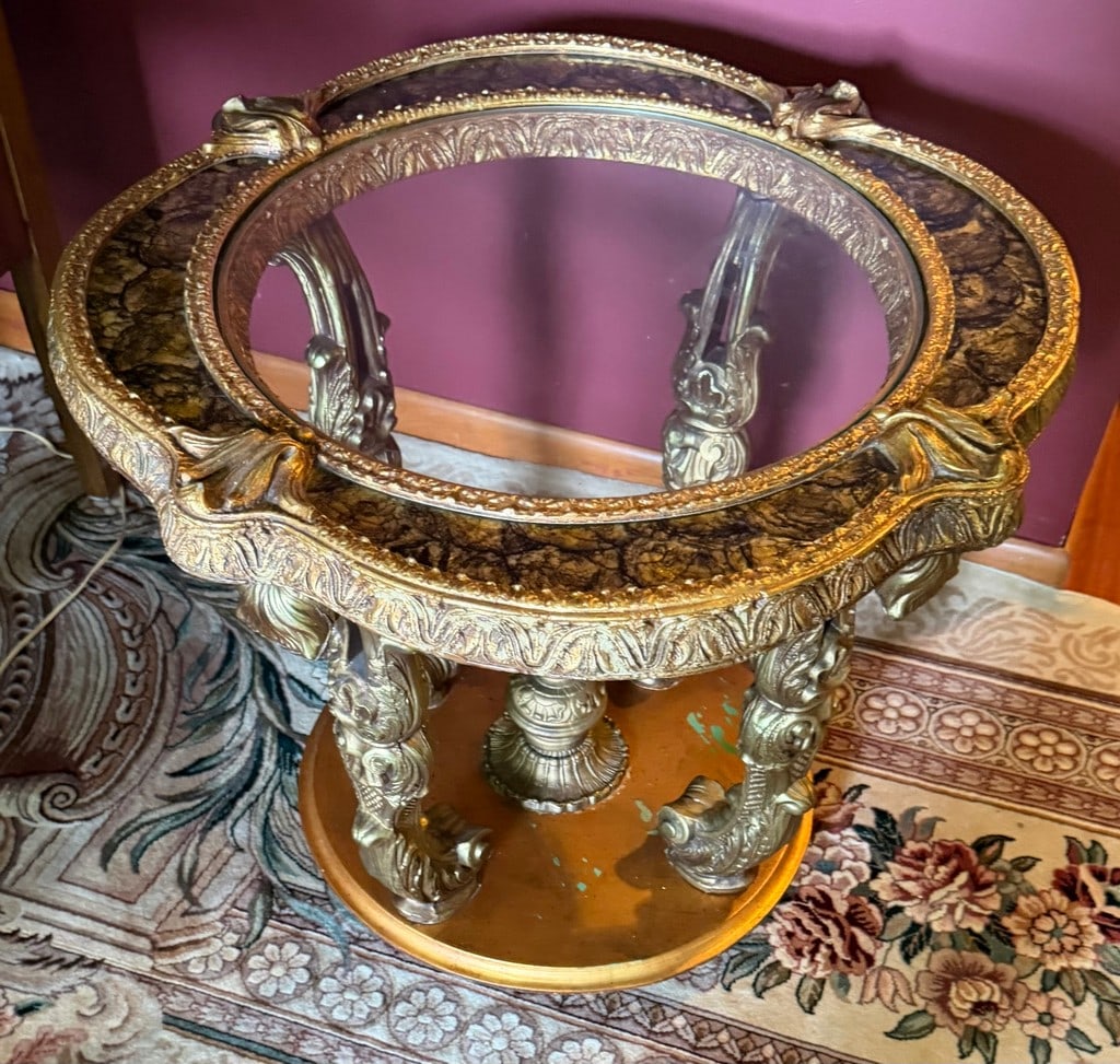 Giltwood and Glass Gueridon in Rococo Style #1 - 6