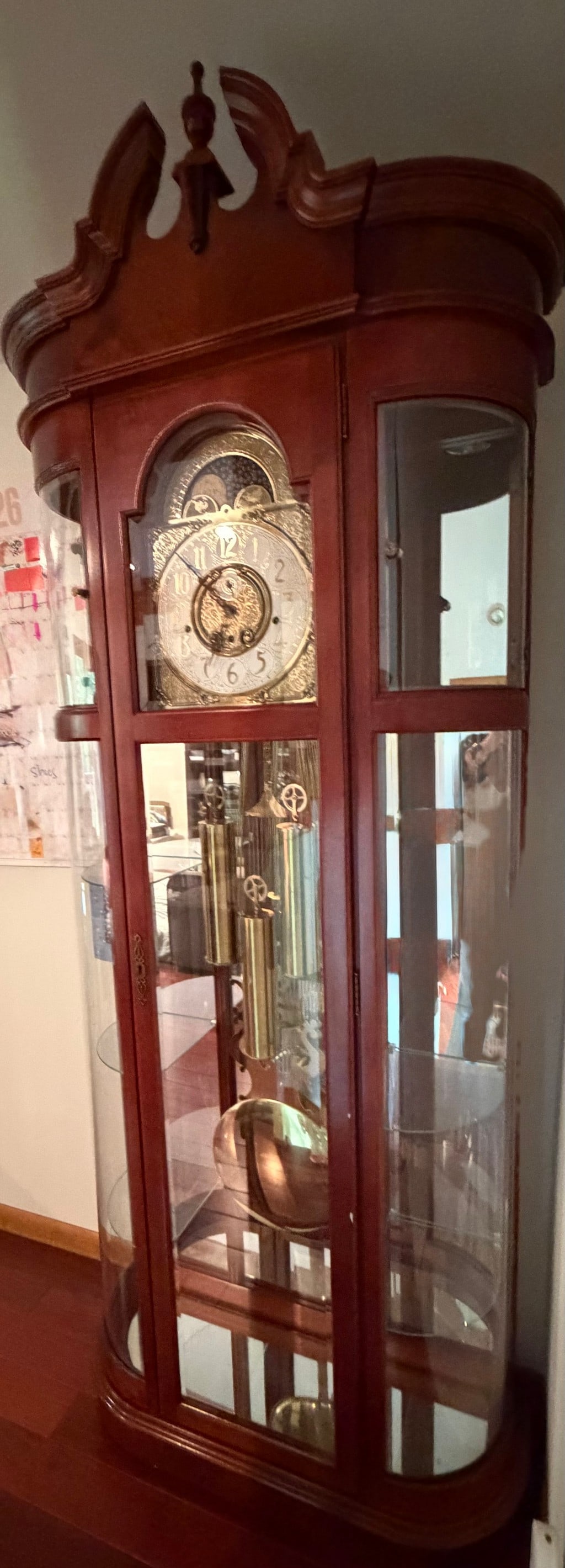Howard Miller Grandfather Clock with Curio Cabinet, Late 20th Century - 5