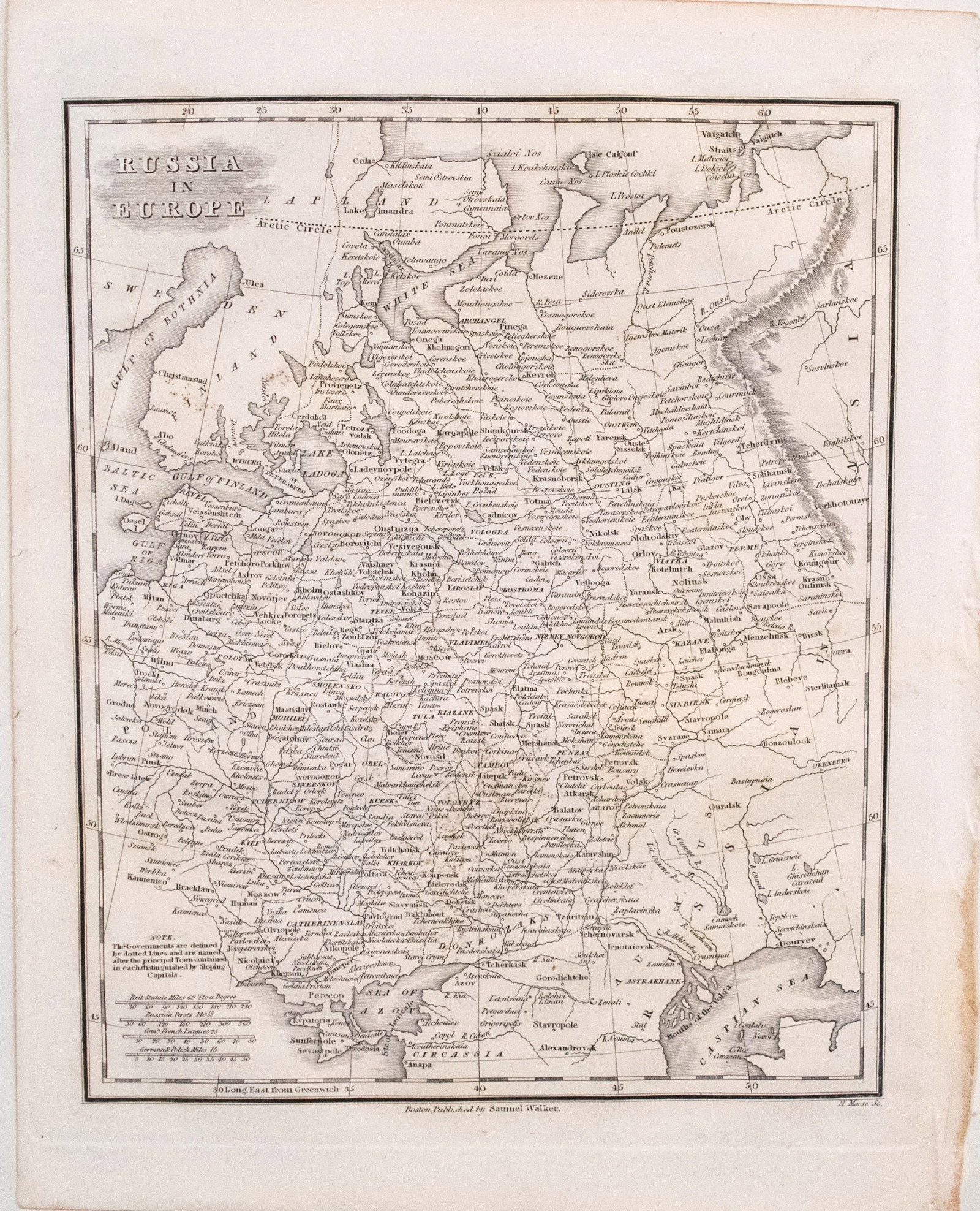 1834 Malte-Brun Map of Russia in Europe -- Russia in Europe (1 of 1)