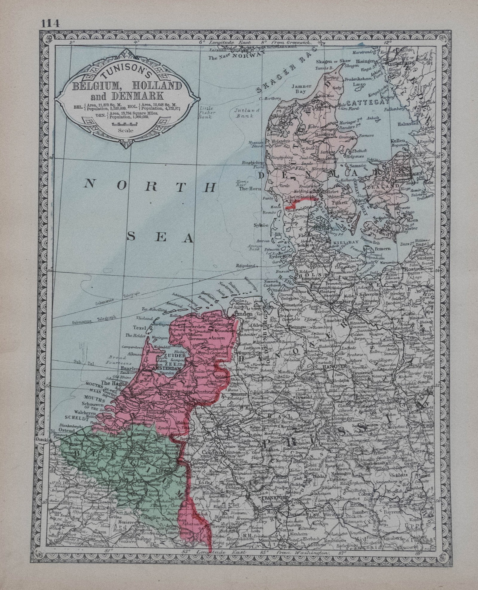 1885 Tunison's map of Spain, Portugal; verso NL, B, DK -- Tunison's Spain and Portugal; verso - 2