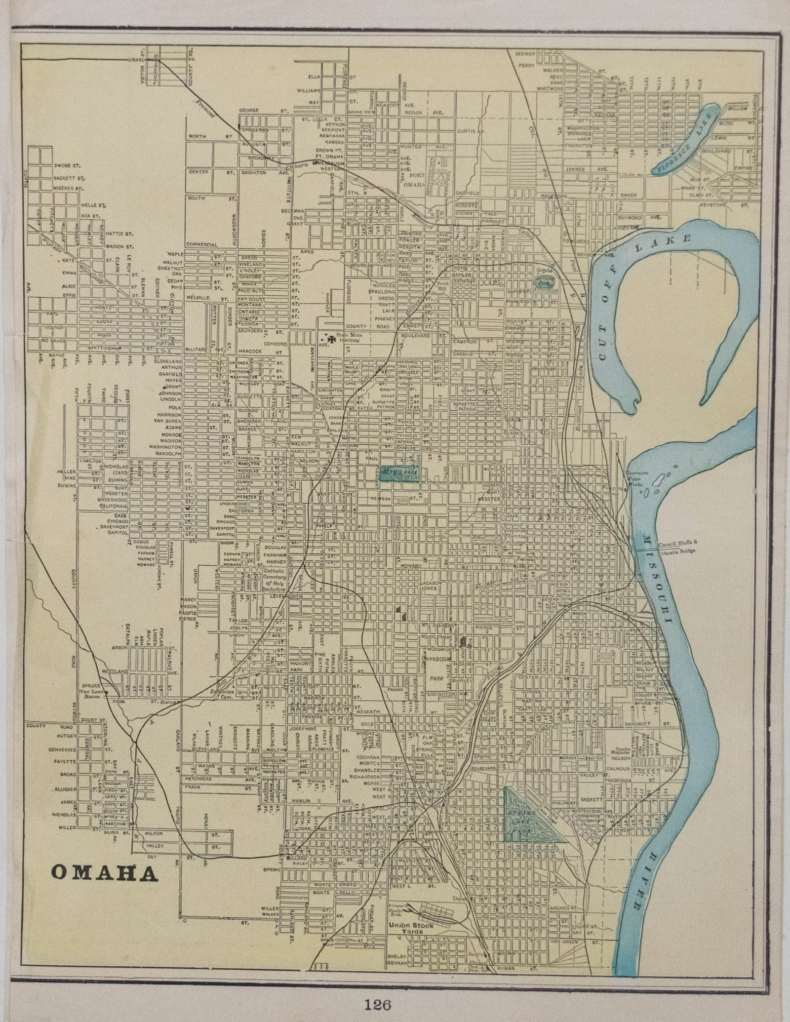 1898 c. Cram Map of Superior WI, verso Omaha and Sioux City -- City of Superior, Wis.; Verso: Omaha; - 3