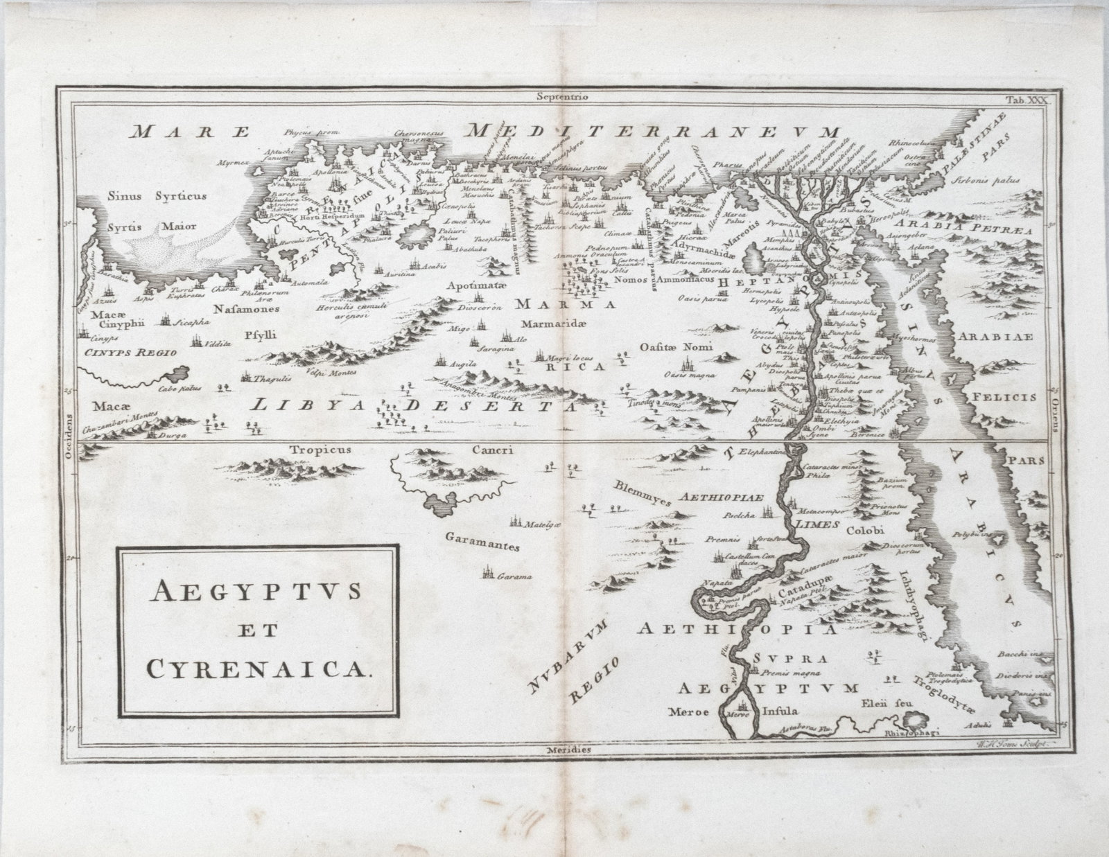 1730 Toms Map North East Africa -- Aegyptus et Cyrenaica (1 of 1)