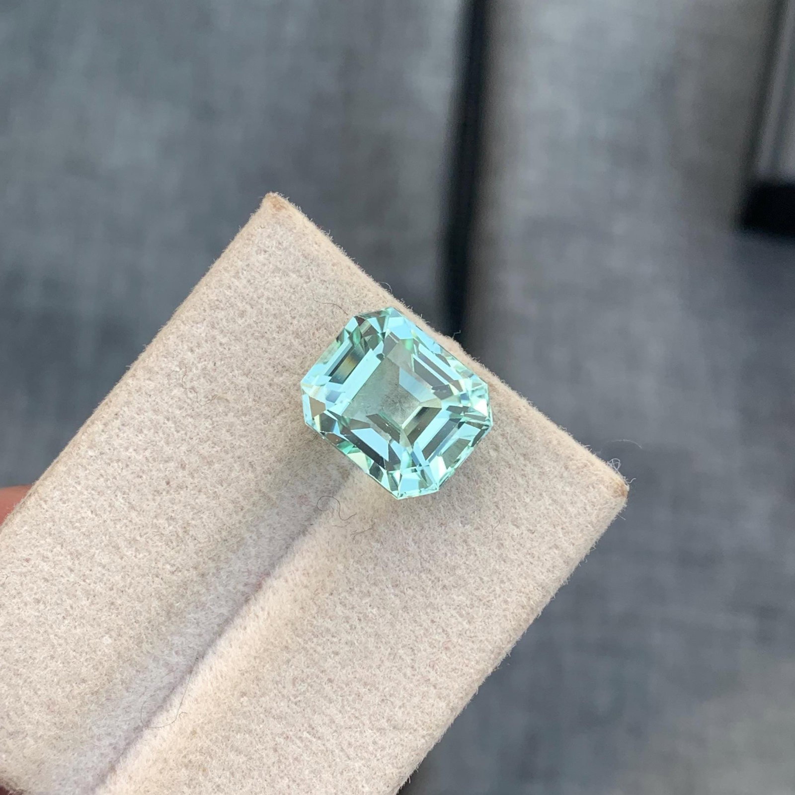 Seafoam Tourmaline Gemstone: 7.20 Carat Asscher Cut Stone - 2