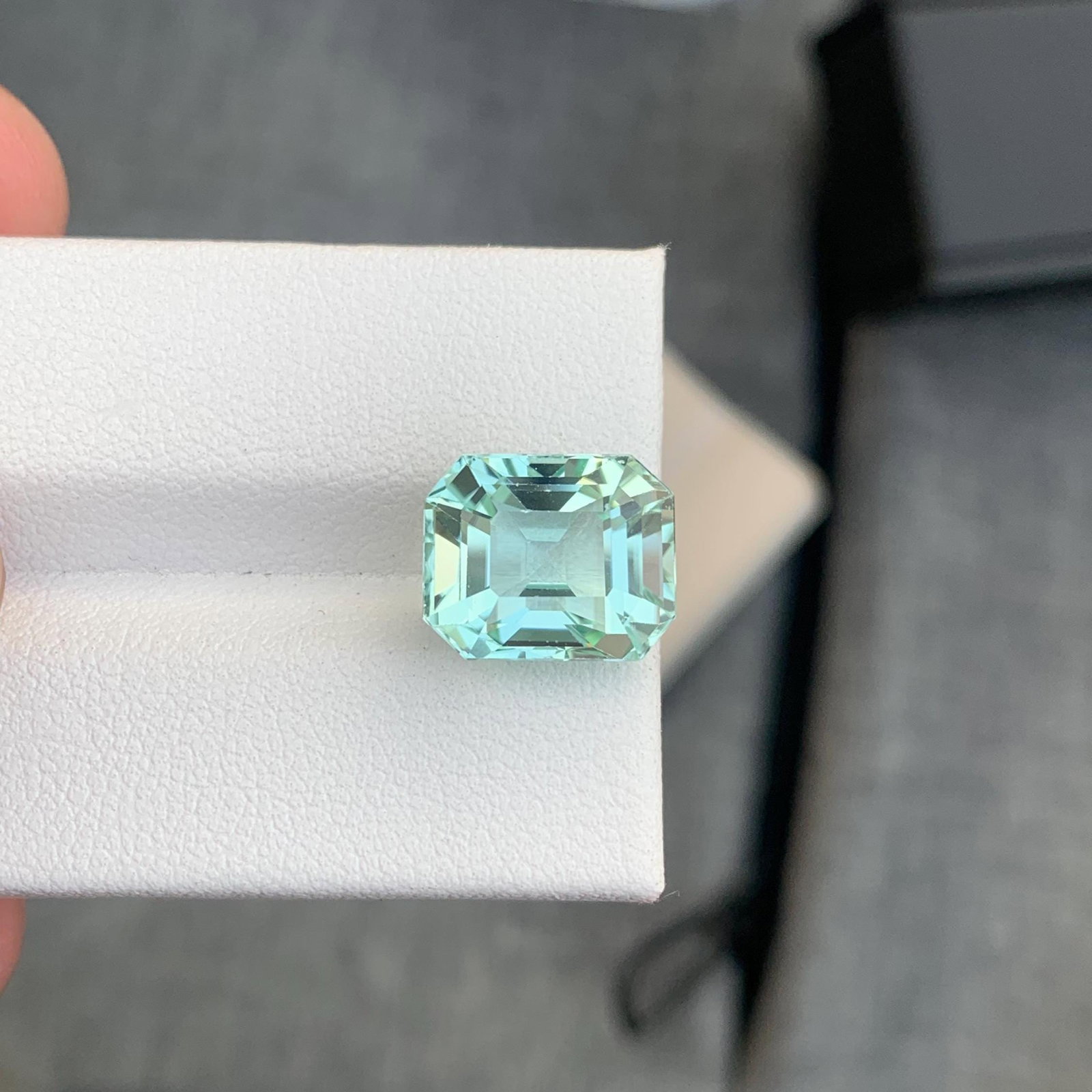 Seafoam Tourmaline Gemstone: 7.20 Carat Asscher Cut Stone - 3