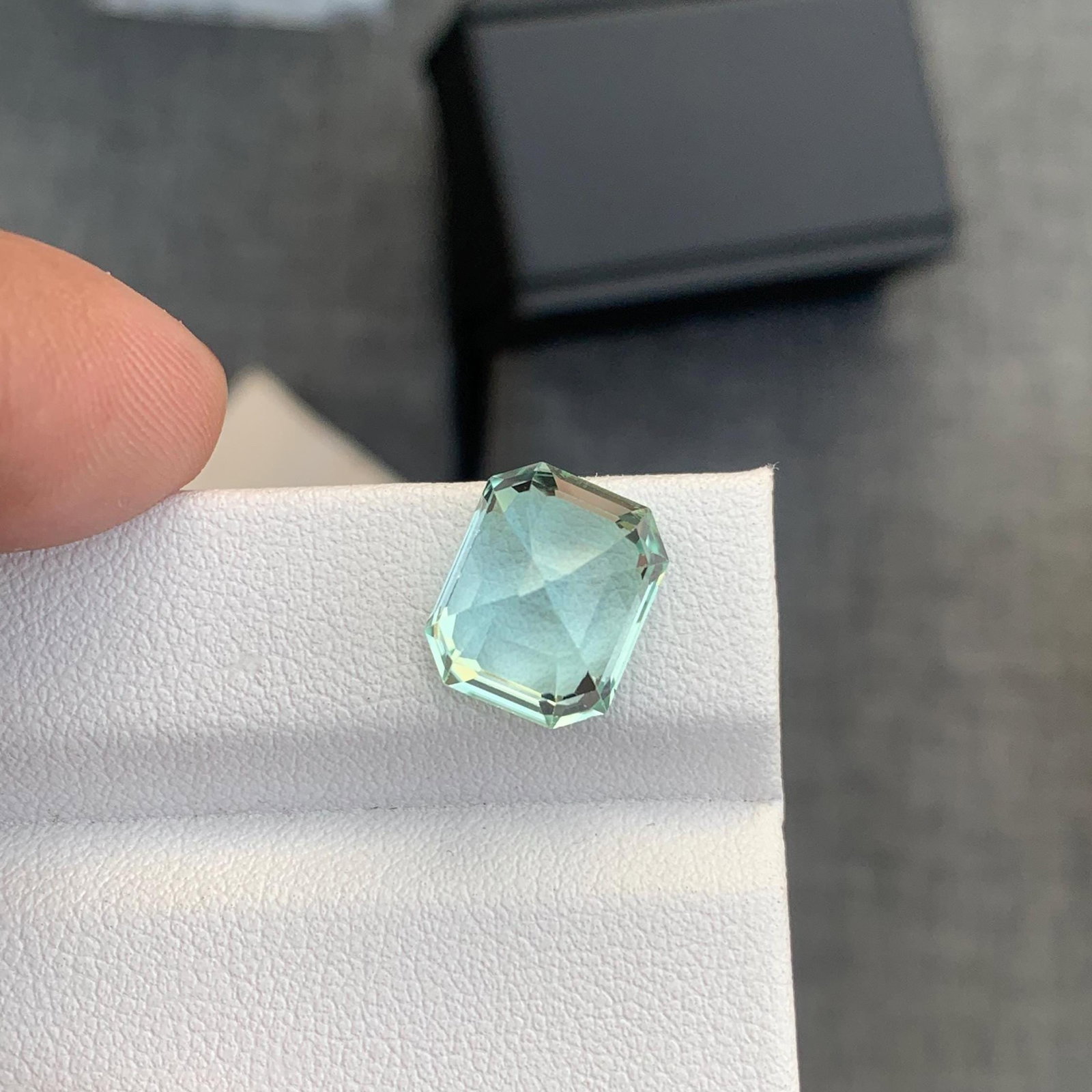 Seafoam Tourmaline Gemstone: 7.20 Carat Asscher Cut Stone - 6