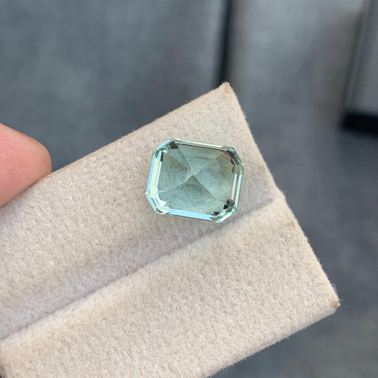 Seafoam Tourmaline Gemstone: 7.20 Carat Asscher Cut Stone - 7