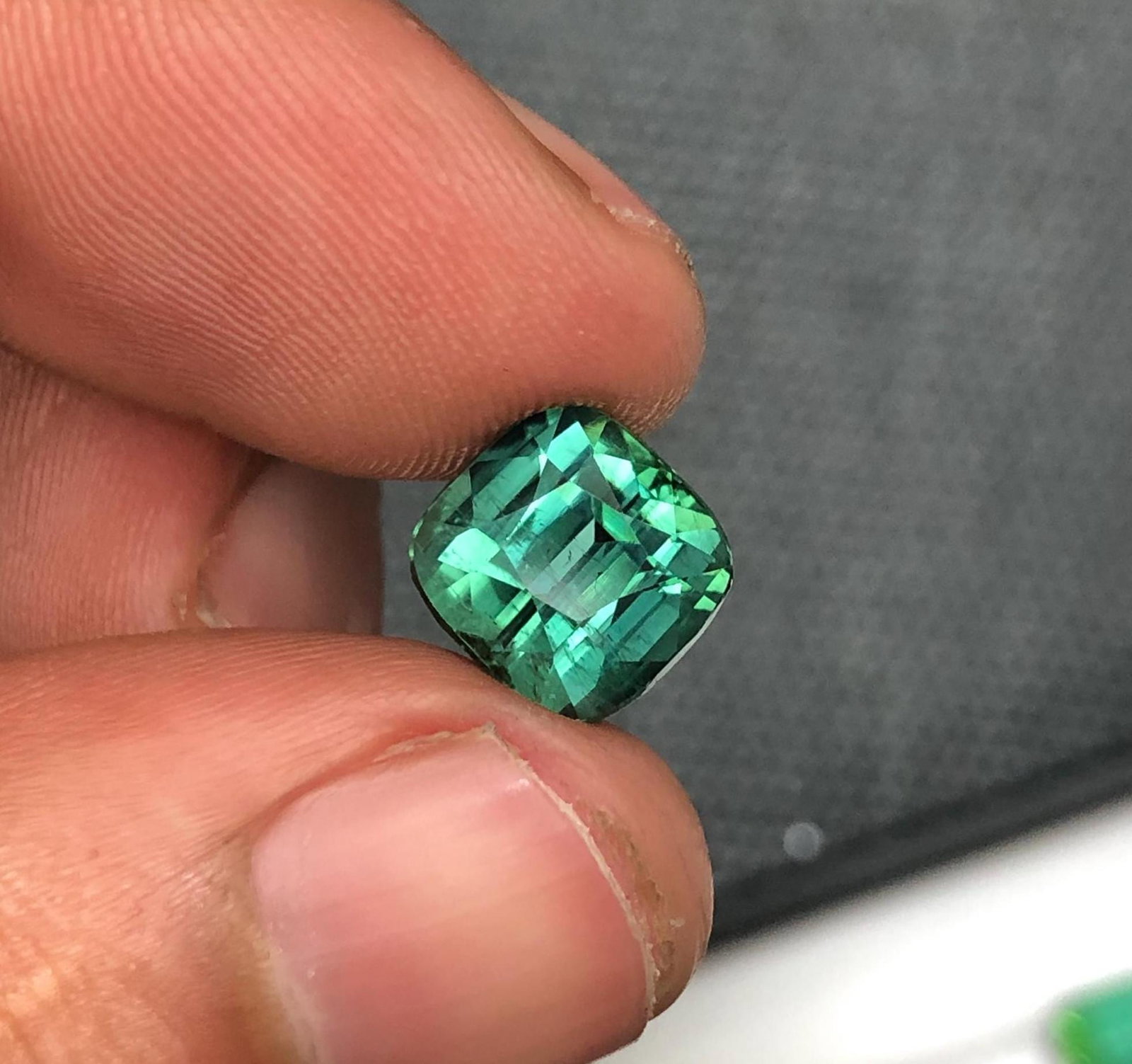 5.36 CT Faceted Blue Green Tourmaline Gemstone - 5