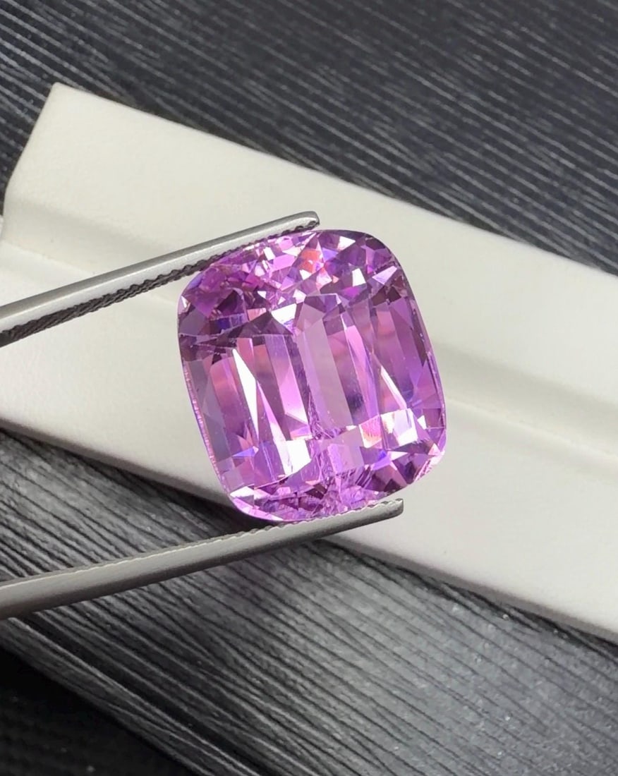 Deep Pink Kunzite Cushion Cut Eye Clean Gemstone From Afghanistan - 28.840 Carat - 2