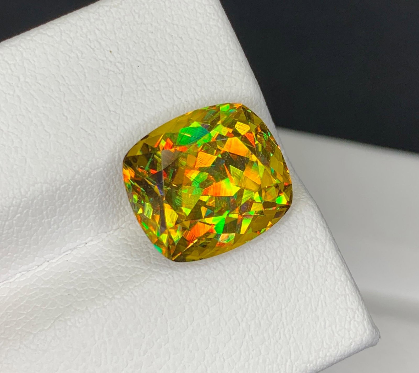 Lustrous Sphene Titanite Fancy Cushion Gemstone: 8.48 Carat Multi Color Titanite, June Birthstone - 5