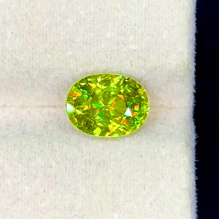 Full Fire Sphene Ring Stone, Green Sphene Titanite Loose Gemstone - 4