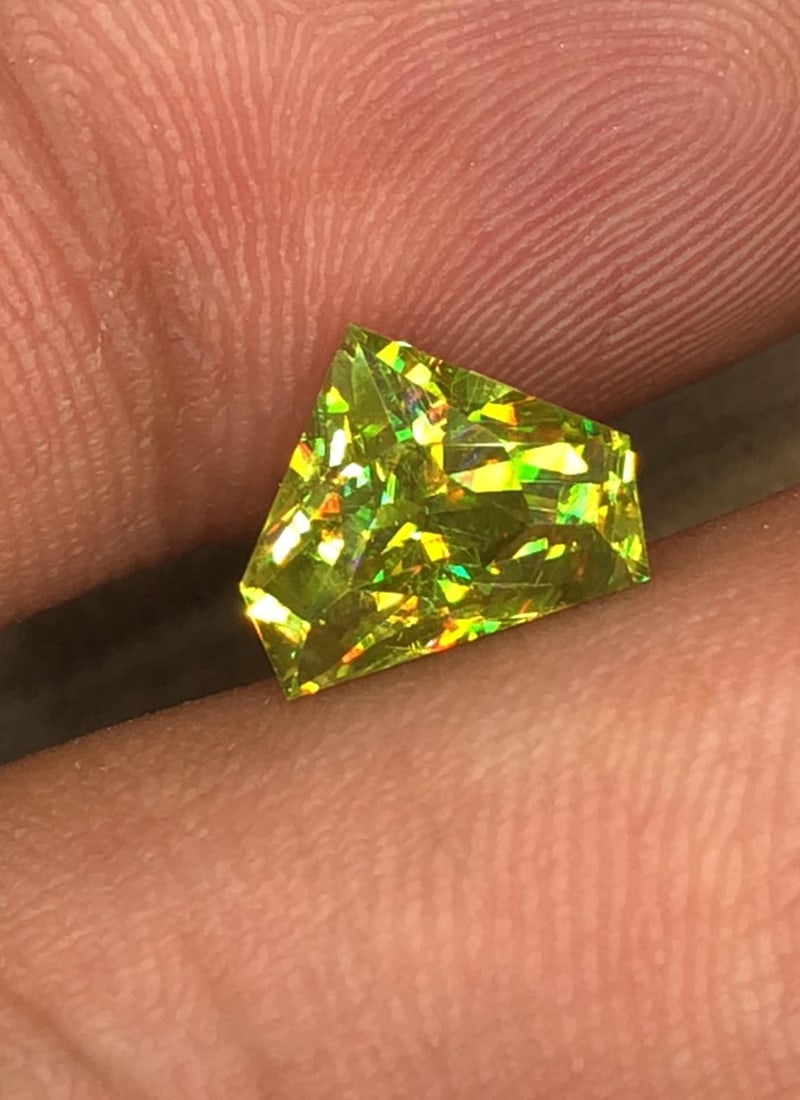 Multi Color Sparkling Fire Sphene Fancy Cut Gemstone From Madagascar - 2.580 Carat - 2