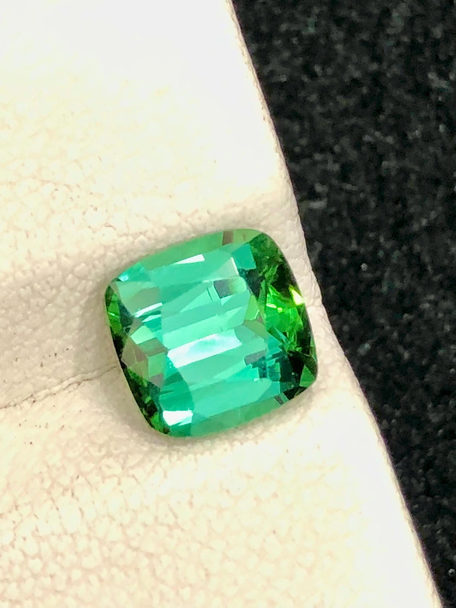 Natural Bluish Green Afghan Tourmaline CushionCut Gemstone For RIng - 2.25 Carat - 2