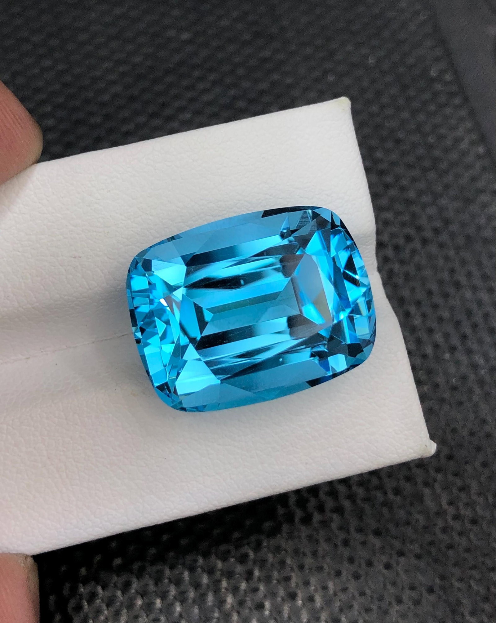 34.30 Carat Swiss Blue Topaz Gemstone: Cushion Cut December Birthstone - 2