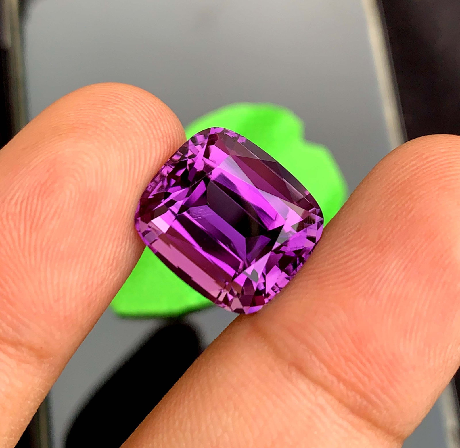 Natural Cushion Cut Amethyst Gemstone: February Birthstone, Jewelry Making (15.95 Carats) - 2