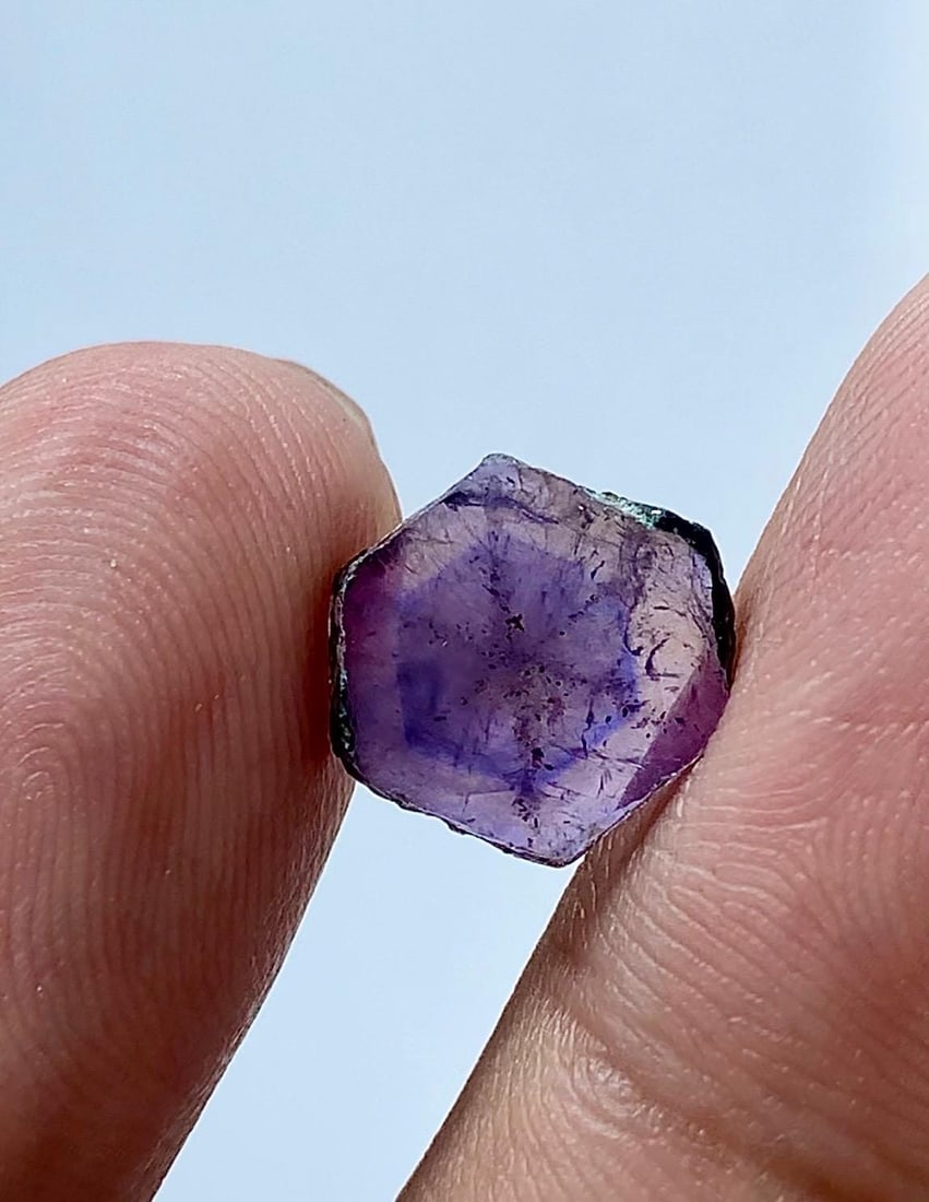 Exceedingly Rare Natural Corundum Hexagonal Trapiche For Collection - 2