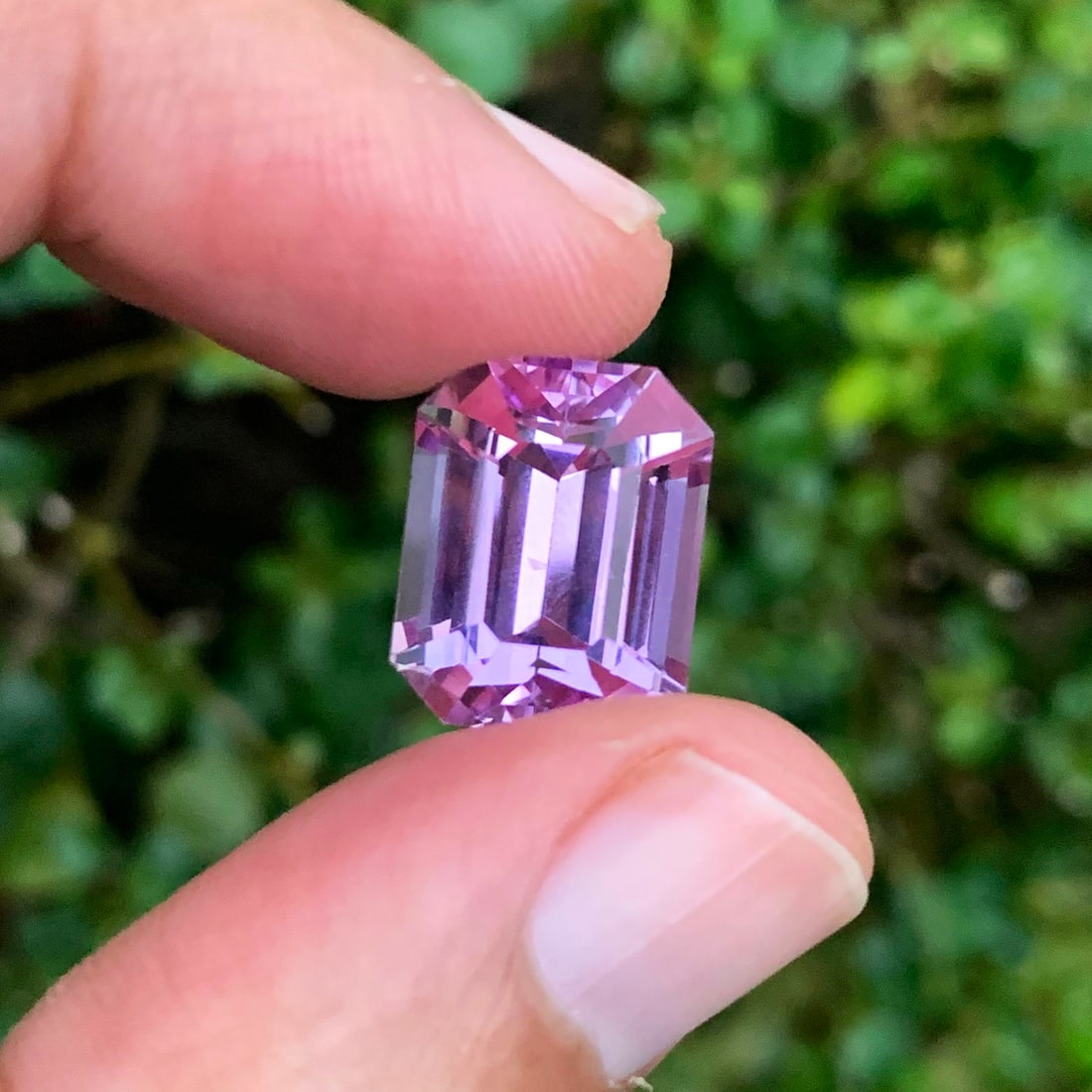 Lilac Pink Kunzite Gemstone, Emerald Cut Kunzite Ring Stone - 2