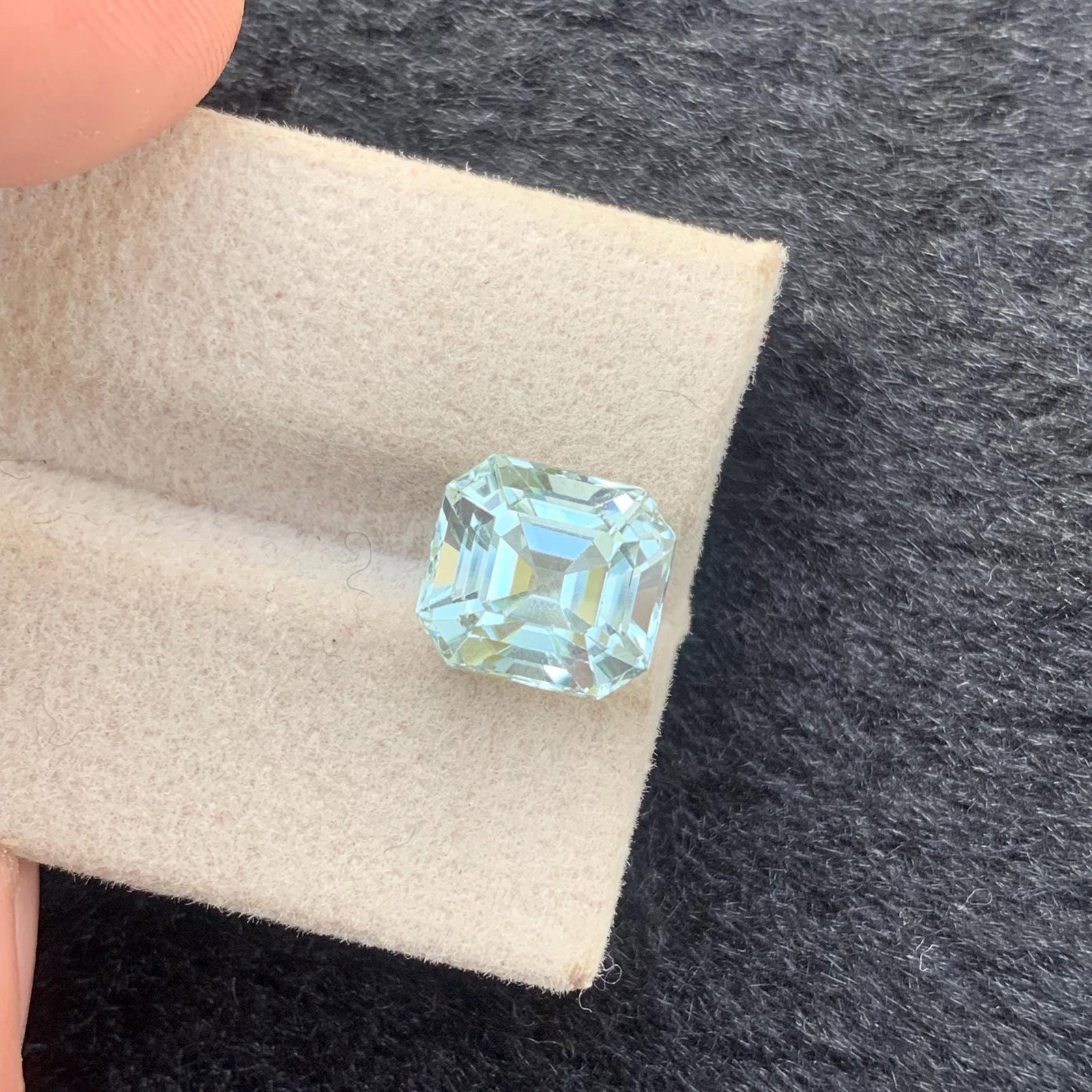 Seafoam Tourmaline Gemstone: 4.70 Carat Asscher Cut Stone - 4