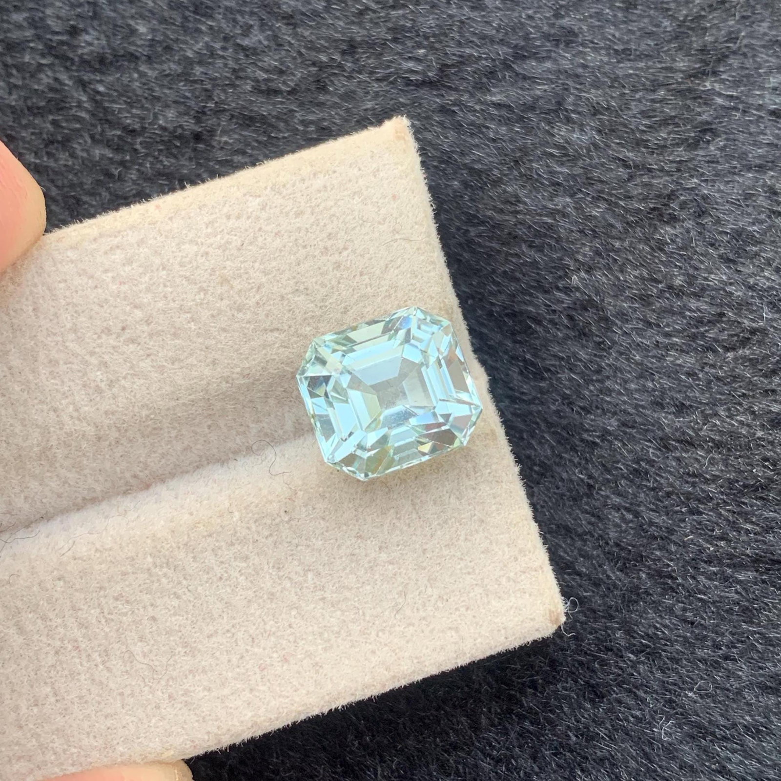 Seafoam Tourmaline Gemstone: 4.70 Carat Asscher Cut Stone - 5