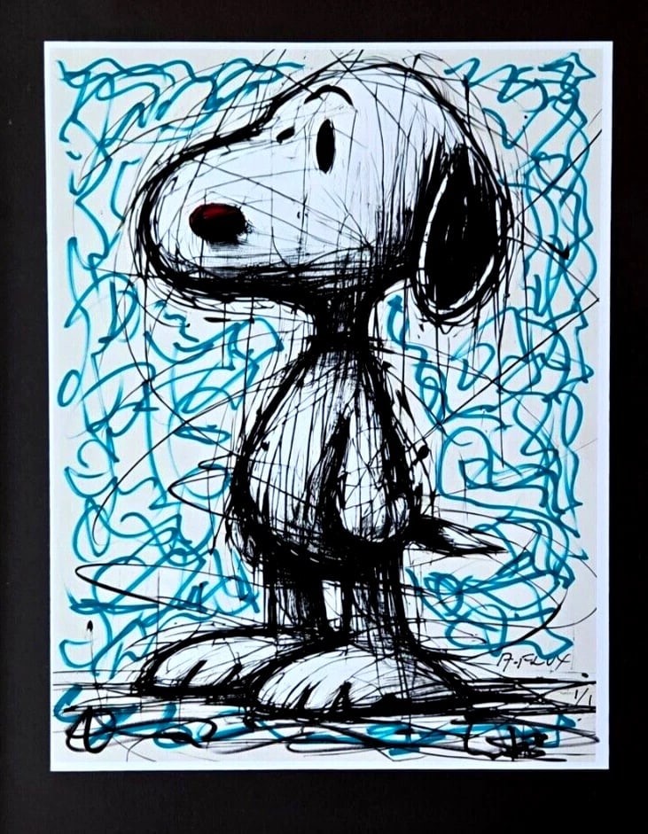 AIDAN FLUX | Hand Signed Authentic Artwork " SNOOPY" Edition of only 1 COA - 3