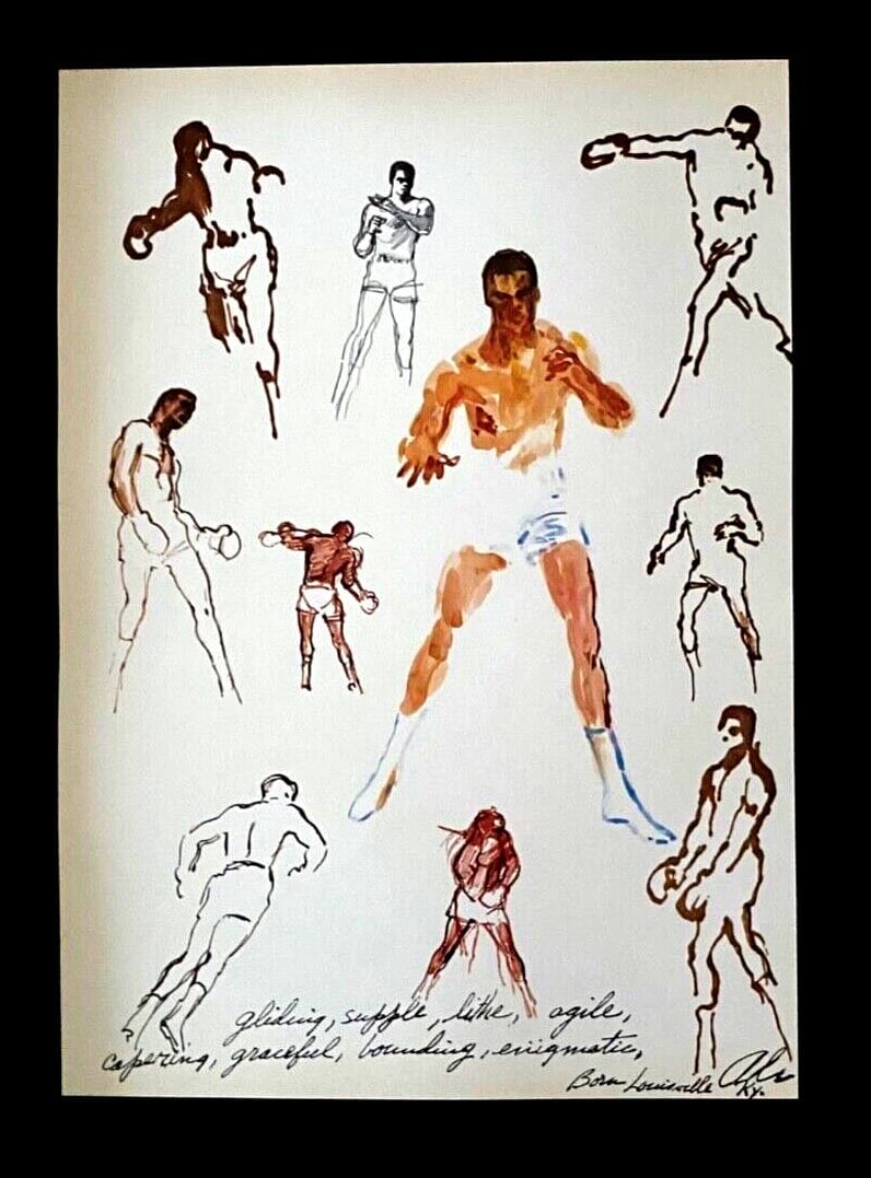 LEROY NEIMAN + MUHAMMAD ALI + CIRCA 1970'S + SIGNED PRINT FRAMED - 2