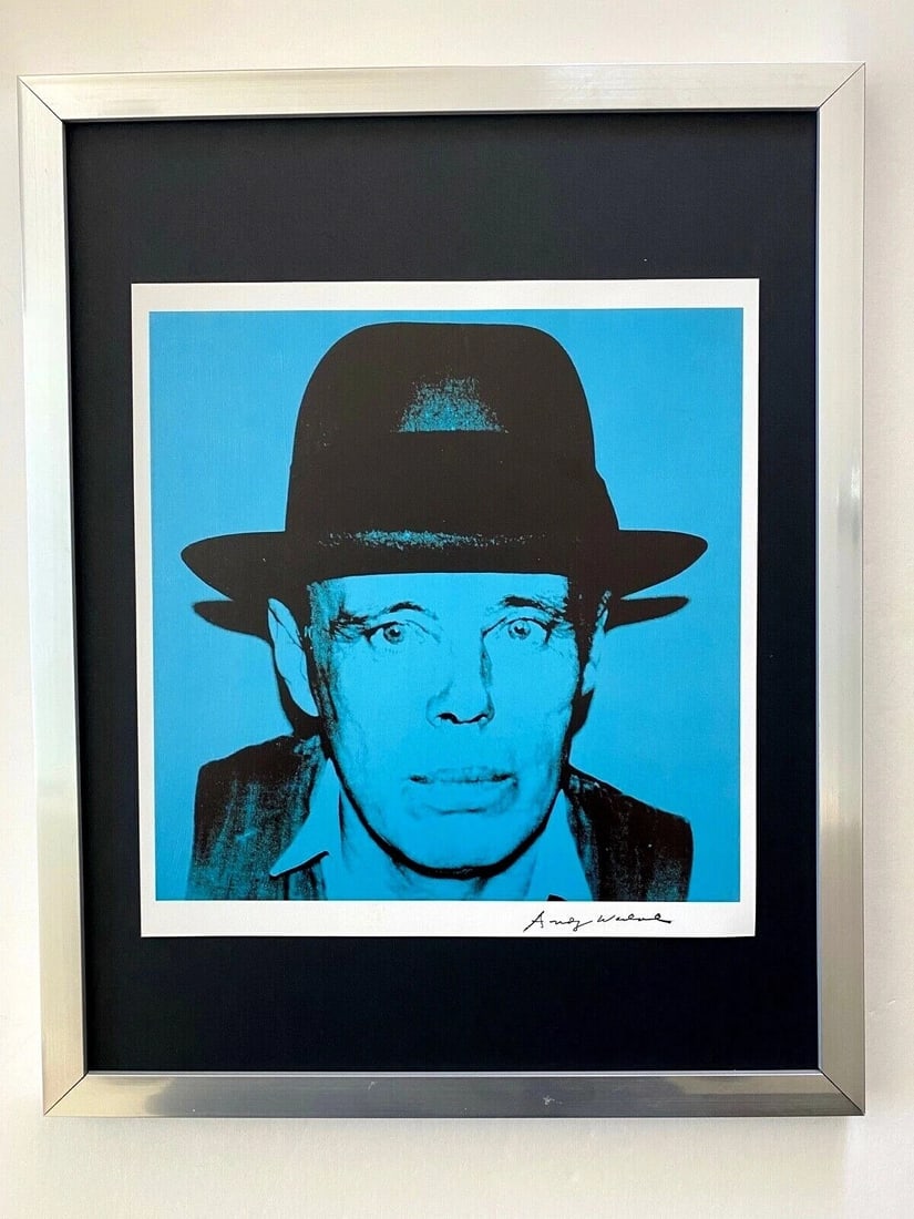 Andy Warhol | Vintage 1984 Joseph Beuys Print Signed | Mounted in 11x14 Board: Up for Auction this Beautiful and Scarce Vintage 1984 Offset Lithograph after Andy Warhol "Joseph Beuys" Facsimile Signature in ink Art Print is about 9 X 9 in. This piece is mounted on a 11 x 14 in.